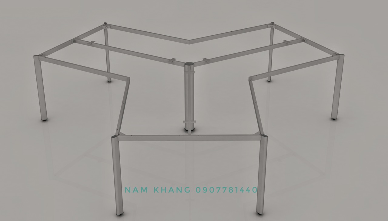 Khung chân Oval 3 chổ ngồi- bàn 120 độ