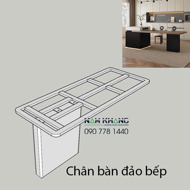 Chân bàn ăn đảo bếp CBA-89